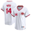 Pouc C.Reds #14 Pete Rose Player White Cooperstown Collection Limited T-shirt Home Stitched Jerseys