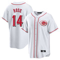 Pouc C.Reds #14 Pete Rose Player White Game Home Stitched Jerseys
