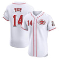 Pouc C.Reds #14 Pete Rose Player White Limited Elite Home Stitched Jerseys