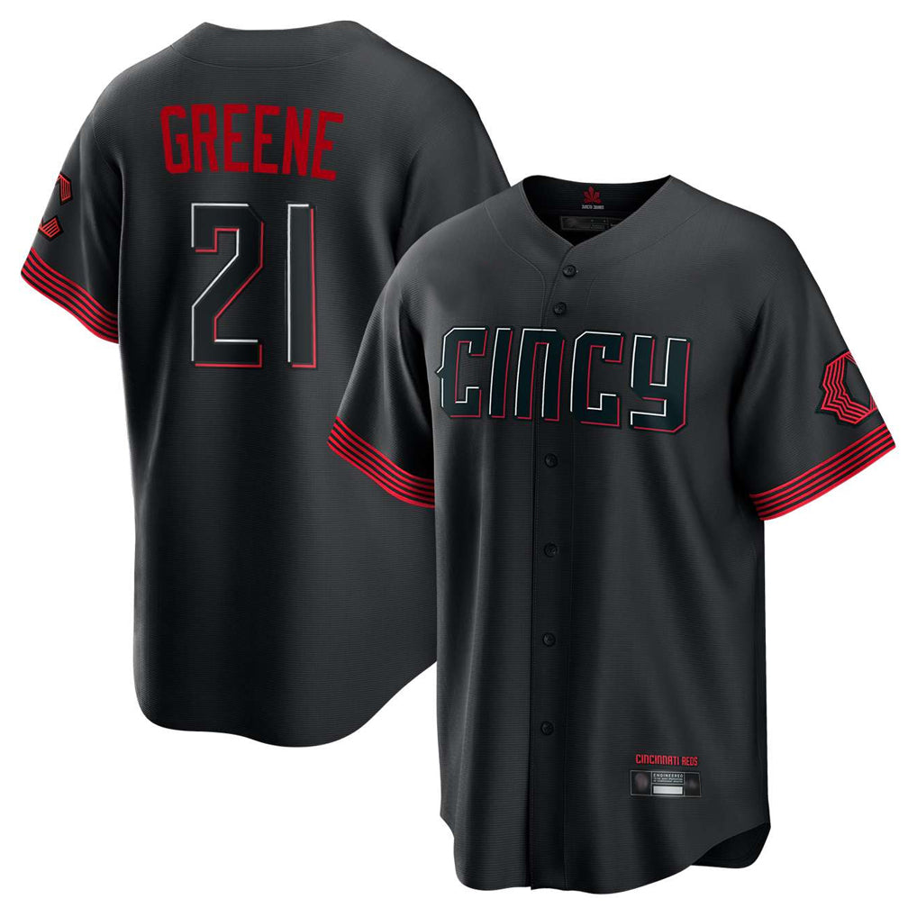 Pouc C.Reds #21 Hunter Greene Player Black City Connect Home Game Stitched Jerseys