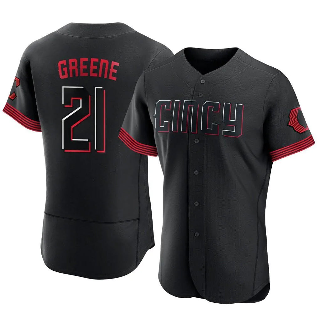 Pouc C.Reds #21 Hunter Greene Player Black City Connect Limited Elite Home Stitched Jerseys