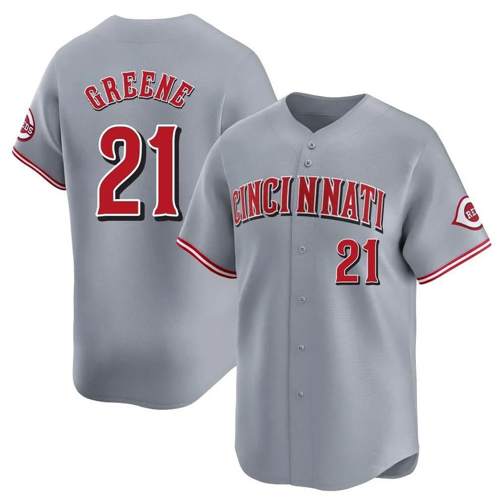 Pouc C.Reds #21 Hunter Greene Player Gray Home Limited Stitched Jerseys