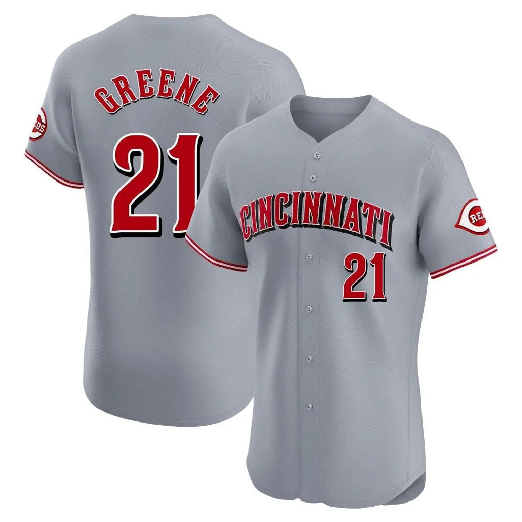 Pouc C.Reds #21 Hunter Greene Player Gray Limited Elite Home Stitched Jerseys