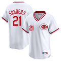 Pouc C.Reds #21 Hunter Greene Player White Cooperstown Collection Limited T-shirt Home Stitched Jerseys