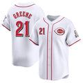 Pouc C.Reds #21 Hunter Greene Player White Home Limited Stitched Jerseys