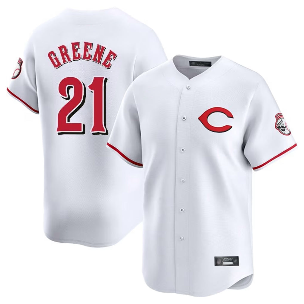 Pouc C.Reds #21 Hunter Greene Player White Limited Home Stitched Jerseys