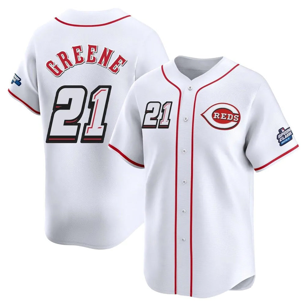 Pouc C.Reds #21 Hunter Greene Player White Speedway Classic Home Limited Stitched Jerseys