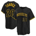 Pouc C.Reds #28 Eugenio Su¡§¡érez Player Black Snake Skin City Home Stitched Jerseys
