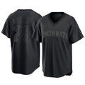 Pouc C.Reds #28 Eugenio Su¡§¡érez Player Black T-shirt Game Home Stitched Jerseys