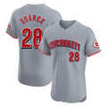 Pouc C.Reds #28 Eugenio Su¡§¡érez Player Gray Limited Elite Home Stitched Jerseys