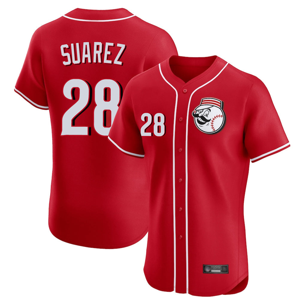 Pouc C.Reds #28 Eugenio Su¡§¡érez Player Red Limited Elite Home Game Stitched Jerseys