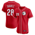 Pouc C.Reds #28 Eugenio Su¡§¡érez Player Red Limited Elite Home Game Stitched Jerseys