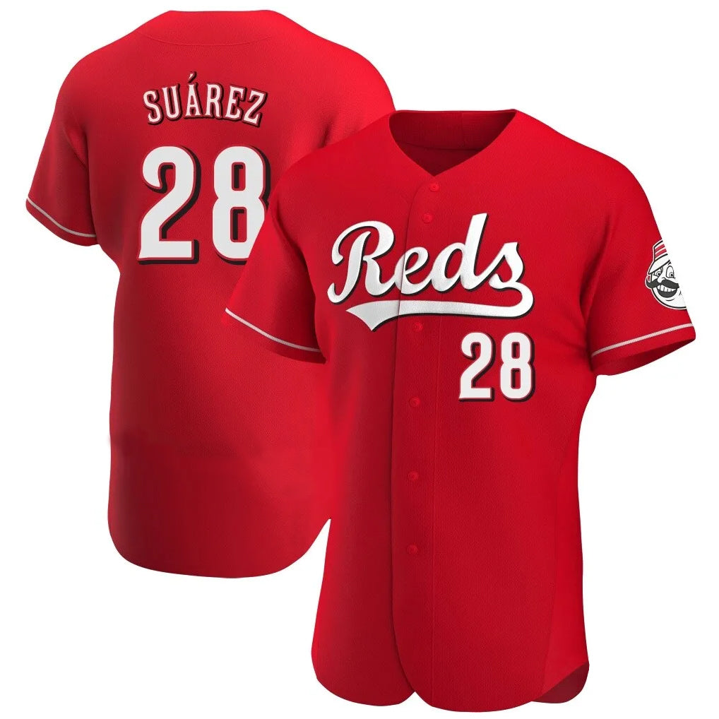 Pouc C.Reds #28 Eugenio Su¡§¡érez Player Red Limited Elite Home Stitched Jerseys