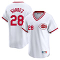 Pouc C.Reds #28 Eugenio Su¡§¡érez Player White Cooperstown Collection Limited T-shirt Home Stitched Jerseys