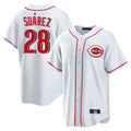 Pouc C.Reds #28 Eugenio Su¡§¡érez Player White Game Home Stitched Jerseys