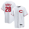 Pouc C.Reds #28 Eugenio Su¡§¡érez Player White Home Game Stitched Jerseys