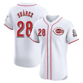 Pouc C.Reds #28 Eugenio Su¡§¡érez Player White Limited Elite Home Stitched Jerseys