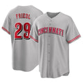 Pouc C.Reds #29 TJ Friedl Player Gray Home Game Stitched Jerseys