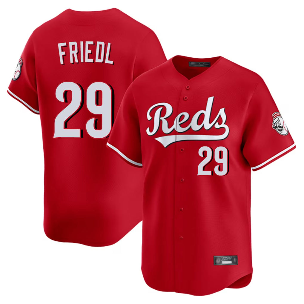 Pouc C.Reds #29 TJ Friedl Player Red Home Limited Stitched Jerseys