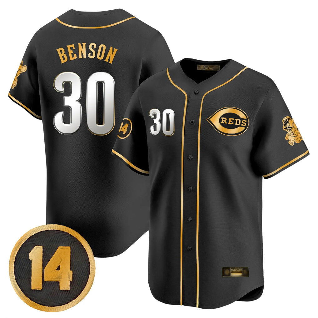 Pouc C.Reds #30 Ken Griffey Player Black-Gold Vapor Premier Limited Home Stitched Jerseys