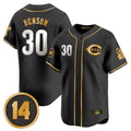 Pouc C.Reds #30 Ken Griffey Player Black-Gold Vapor Premier Limited Home Stitched Jerseys