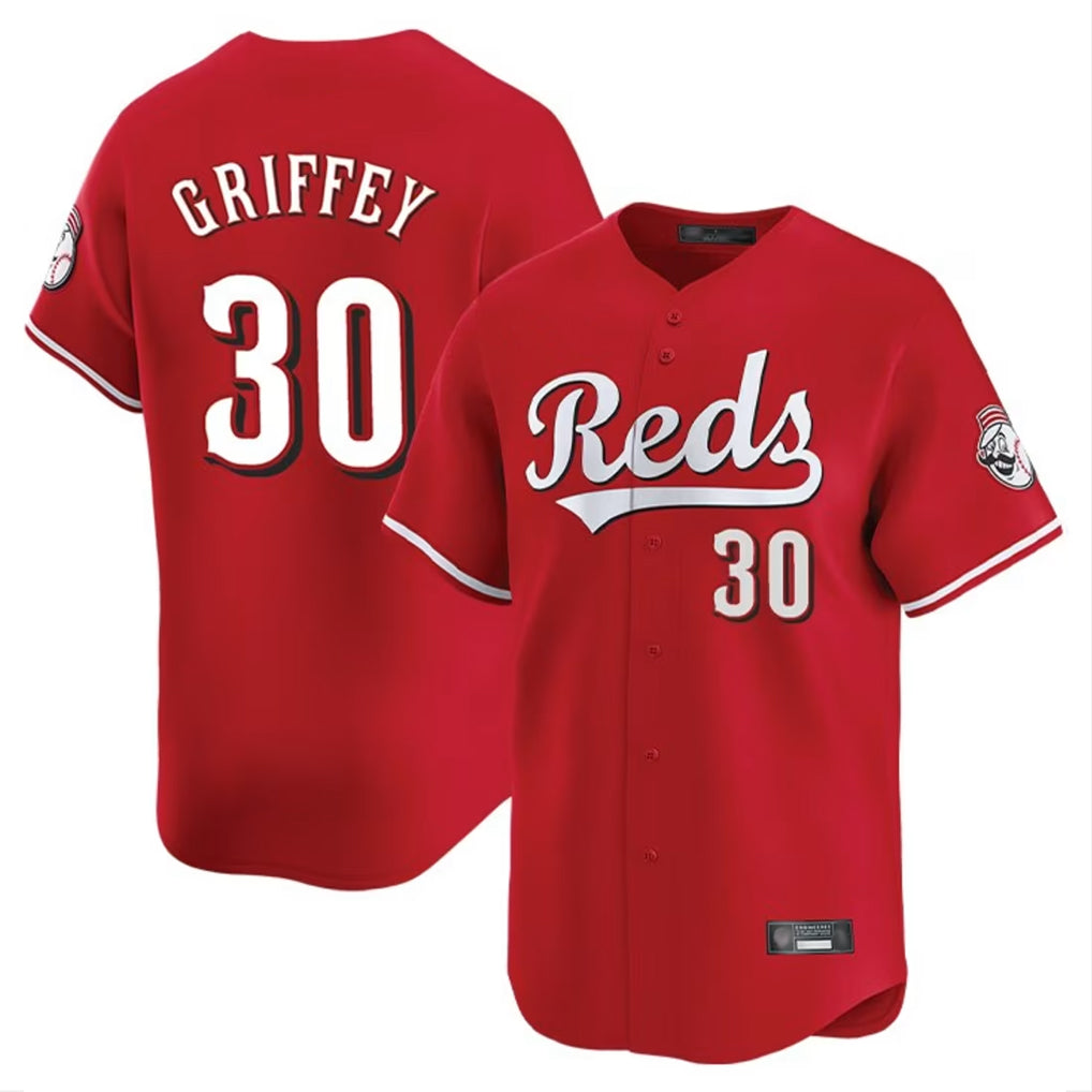 Pouc C.Reds #30 Ken Griffey Player Red Home Limited Stitched Jerseys