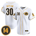Pouc C.Reds #30 Ken Griffey Player White-Gold Vapor Premier Limited Home Stitched Jerseys