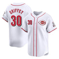 Pouc C.Reds #30 Ken Griffey Player White Home Limited Stitched Jerseys