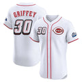 Pouc C.Reds #30 Ken Griffey Player White Speedway Classic Limited Elite Home Stitched Jerseys