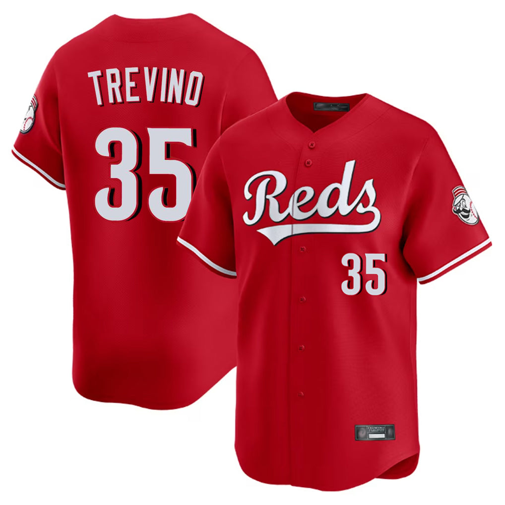 Pouc C.Reds #35 Jose Trevino Player Red Home Limited Stitched Jerseys