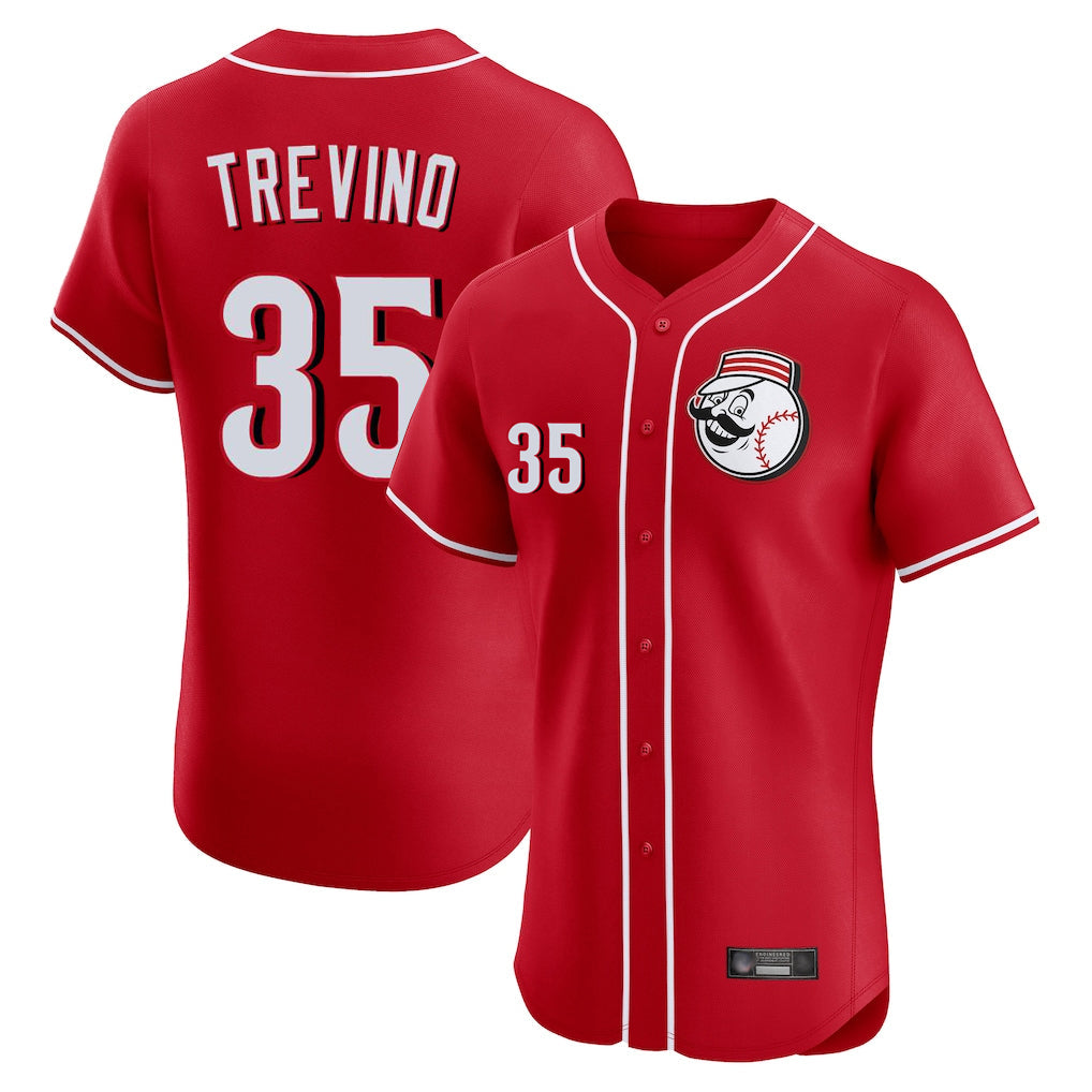 Pouc C.Reds #35 Jose Trevino Player Red Limited Elite Home Game Stitched Jerseys