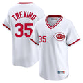 Pouc C.Reds #35 Jose Trevino Player White Cooperstown Collection Limited T-shirt Home Stitched Jerseys