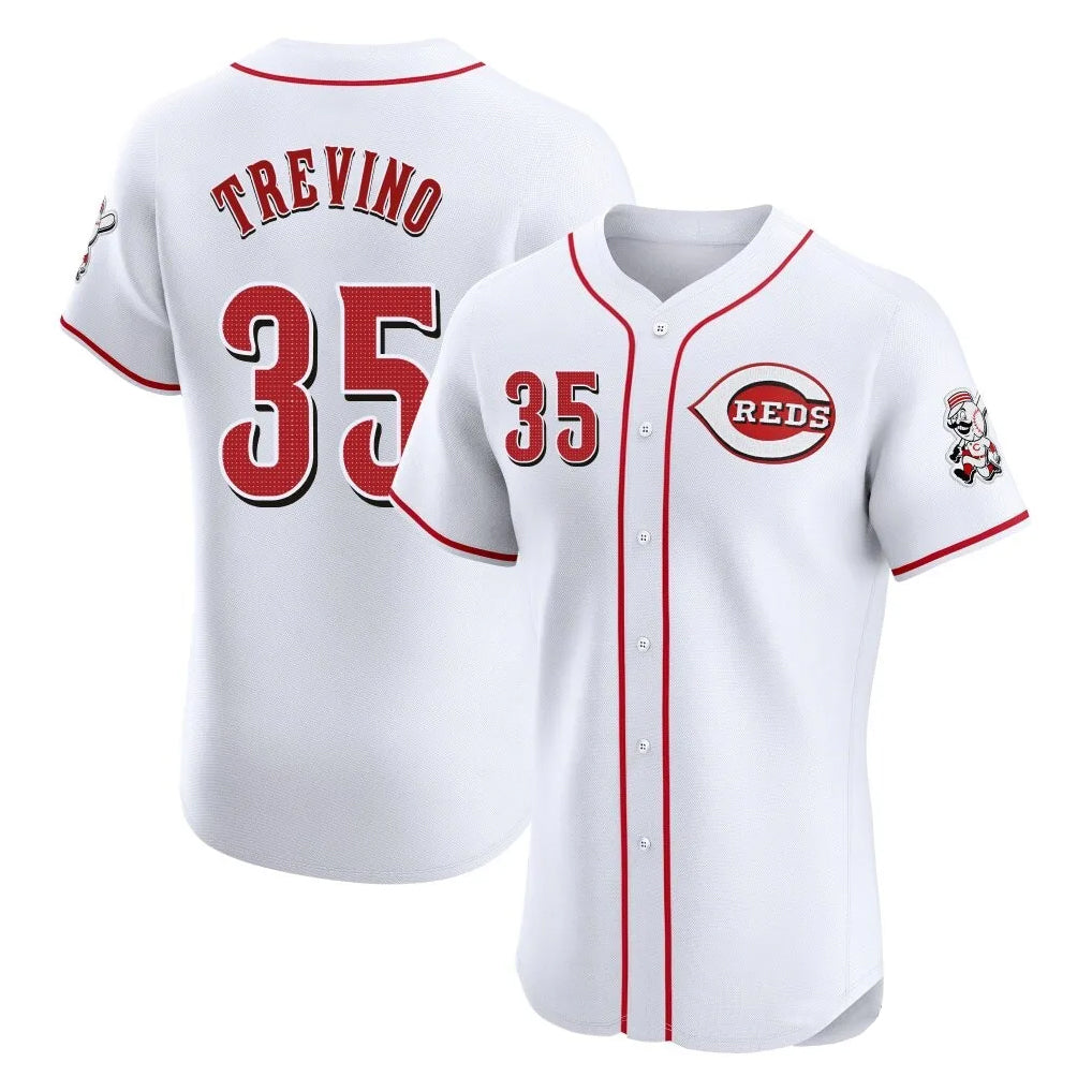 Pouc C.Reds #35 Jose Trevino Player White Limited Elite Home Stitched Jerseys
