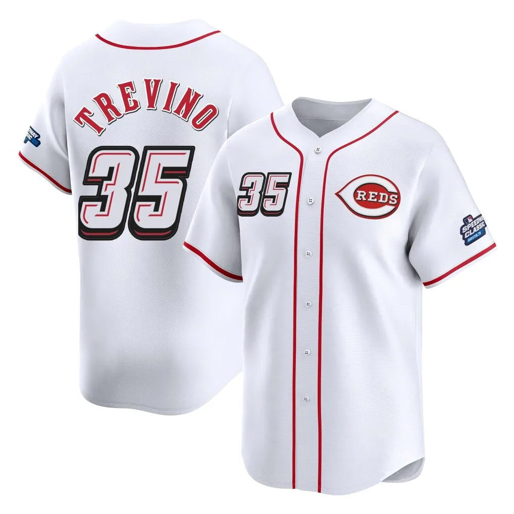Pouc C.Reds #35 Jose Trevino Player White Speedway Classic Home Limited Stitched Jerseys