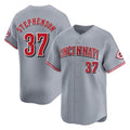 Pouc C.Reds #37 Tyler Stephenson Player Gray Home Limited Stitched Jerseys