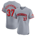 Pouc C.Reds #37 Tyler Stephenson Player Gray Limited Elite Home Stitched Jerseys