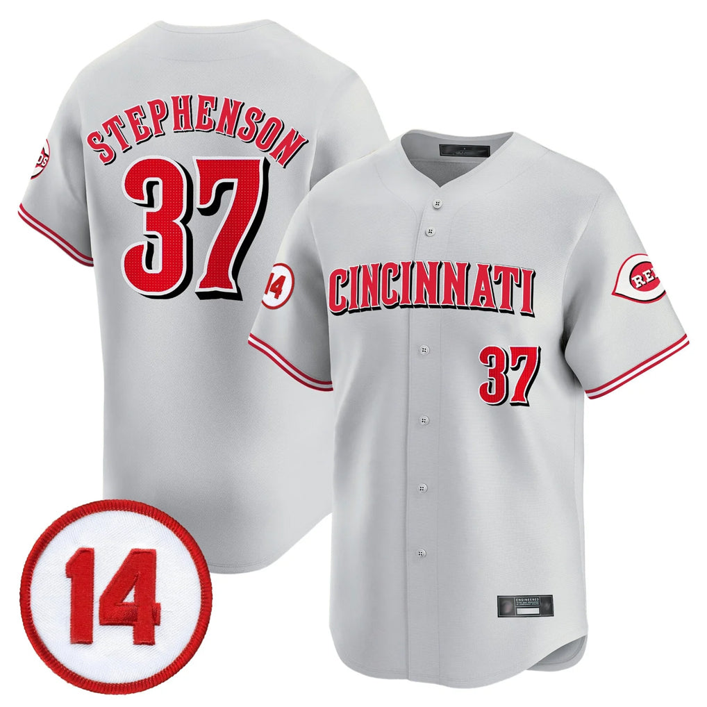 Pouc C.Reds #37 Tyler Stephenson Player Gray Vapor Premier Limited Home Stitched Jerseys