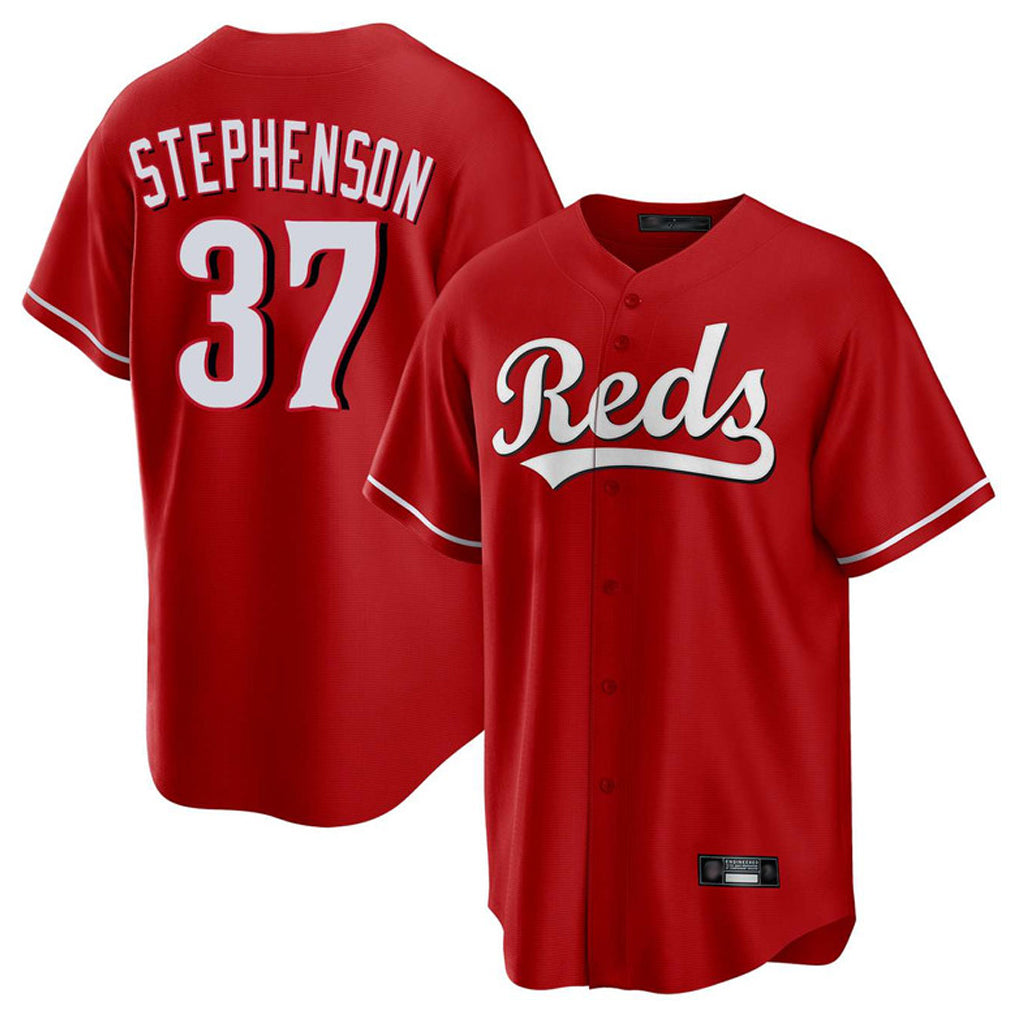 Pouc C.Reds #37 Tyler Stephenson Player Red Home Game Stitched Jerseys