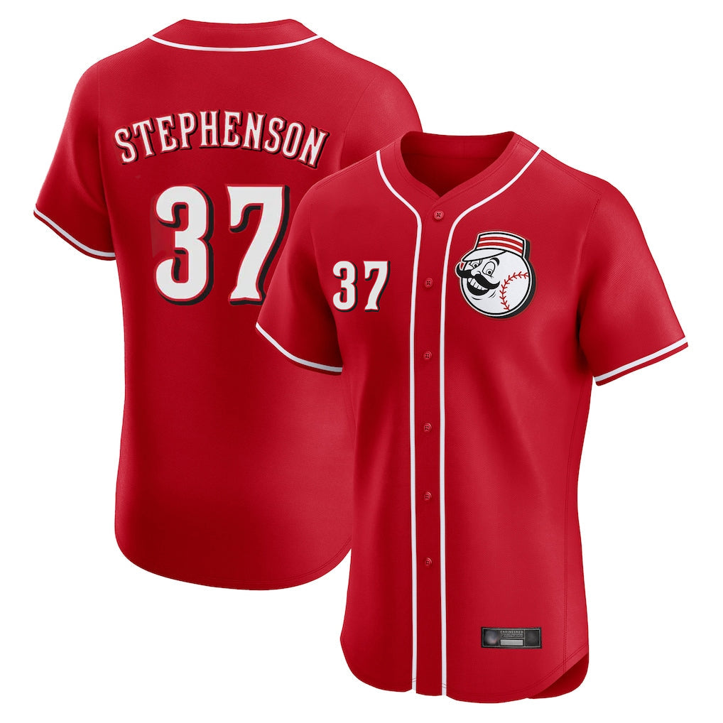 Pouc C.Reds #37 Tyler Stephenson Player Red Limited Elite Home Game Stitched Jerseys