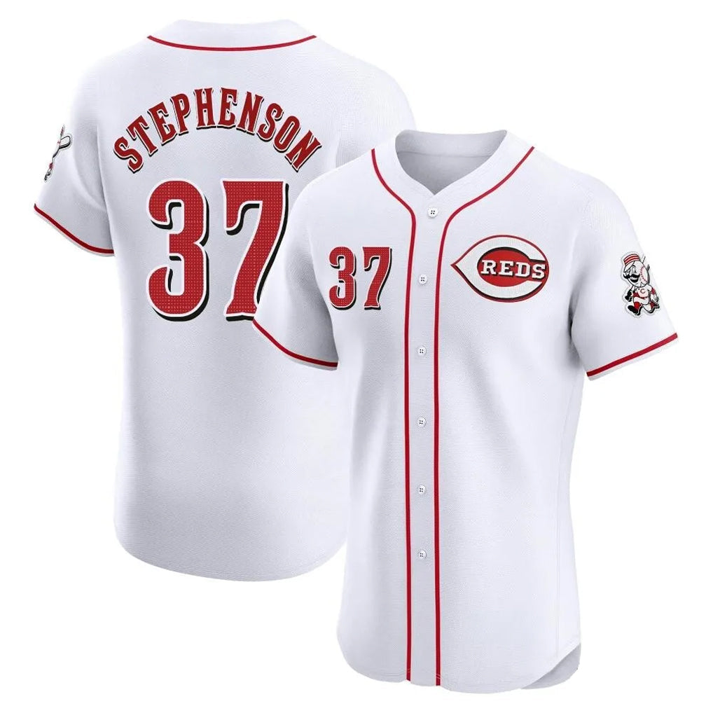 Pouc C.Reds #37 Tyler Stephenson Player White Limited Elite Home Stitched Jerseys