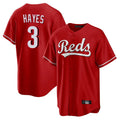 Pouc C.Reds #3 Ke'Bryan Hayes Player Red Home Game Stitched Jerseys