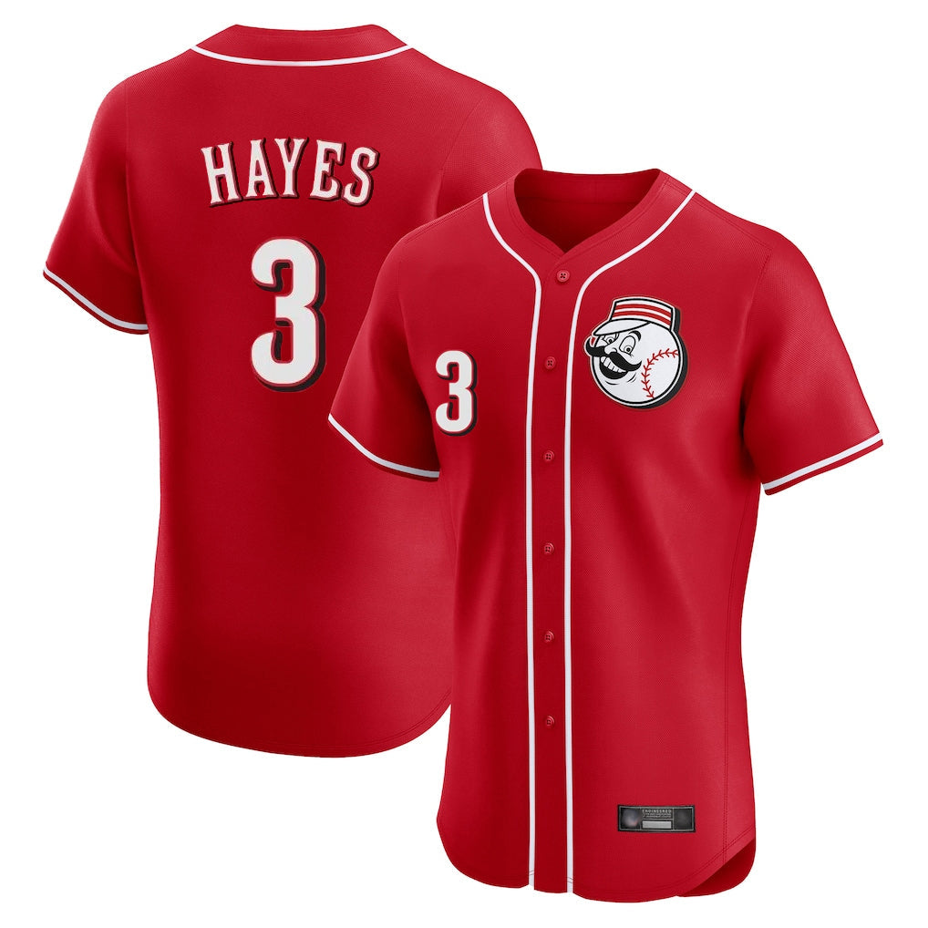 Pouc C.Reds #3 Ke'Bryan Hayes Player Red Limited Elite Home Game Stitched Jerseys