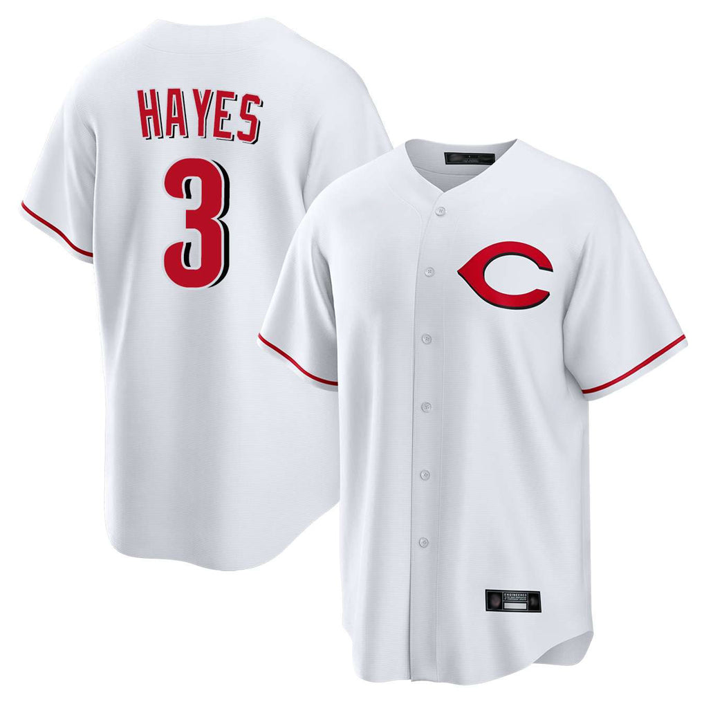 Pouc C.Reds #3 Ke'Bryan Hayes Player White Home Game Stitched Jerseys