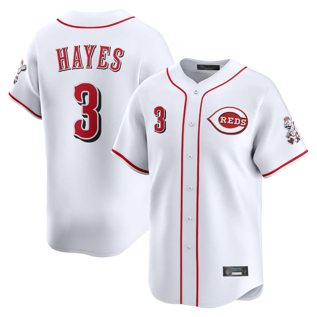 Pouc C.Reds #3 Ke'Bryan Hayes Player White Home Limited Stitched Jerseys