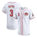 Pouc C.Reds #3 Ke'Bryan Hayes Player White Limited Elite Home Stitched Jerseys