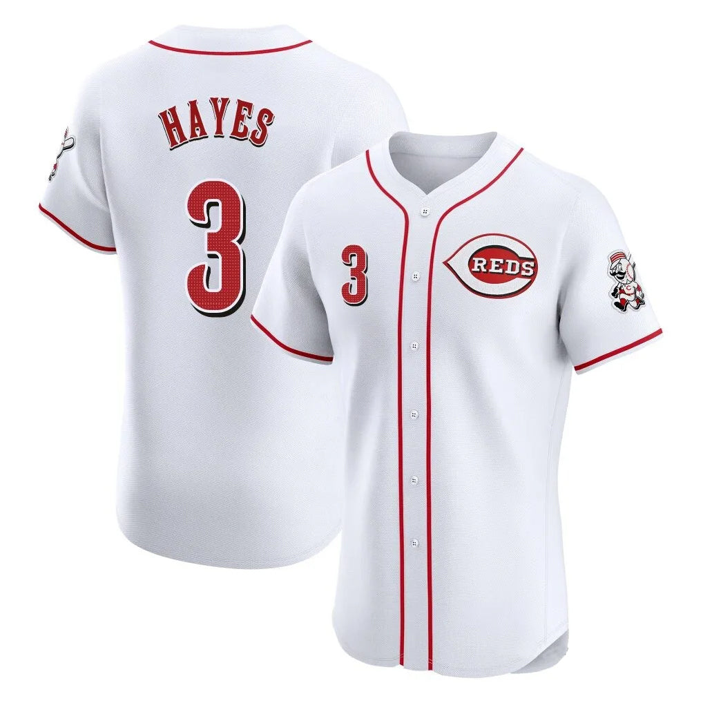 Pouc C.Reds #3 Ke'Bryan Hayes Player White Limited Elite Home Stitched Jerseys