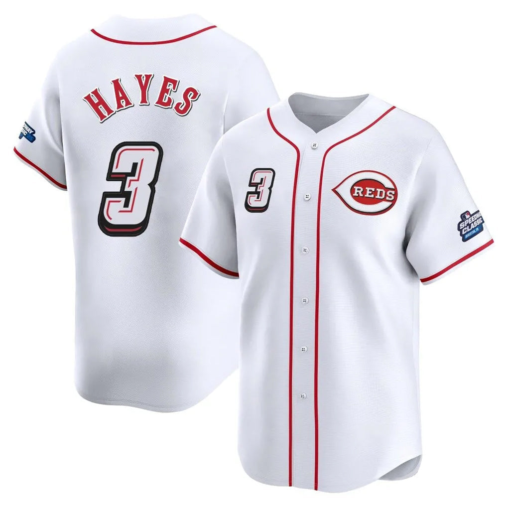 Pouc C.Reds #3 Ke'Bryan Hayes Player White Speedway Classic Home Limited Stitched Jerseys