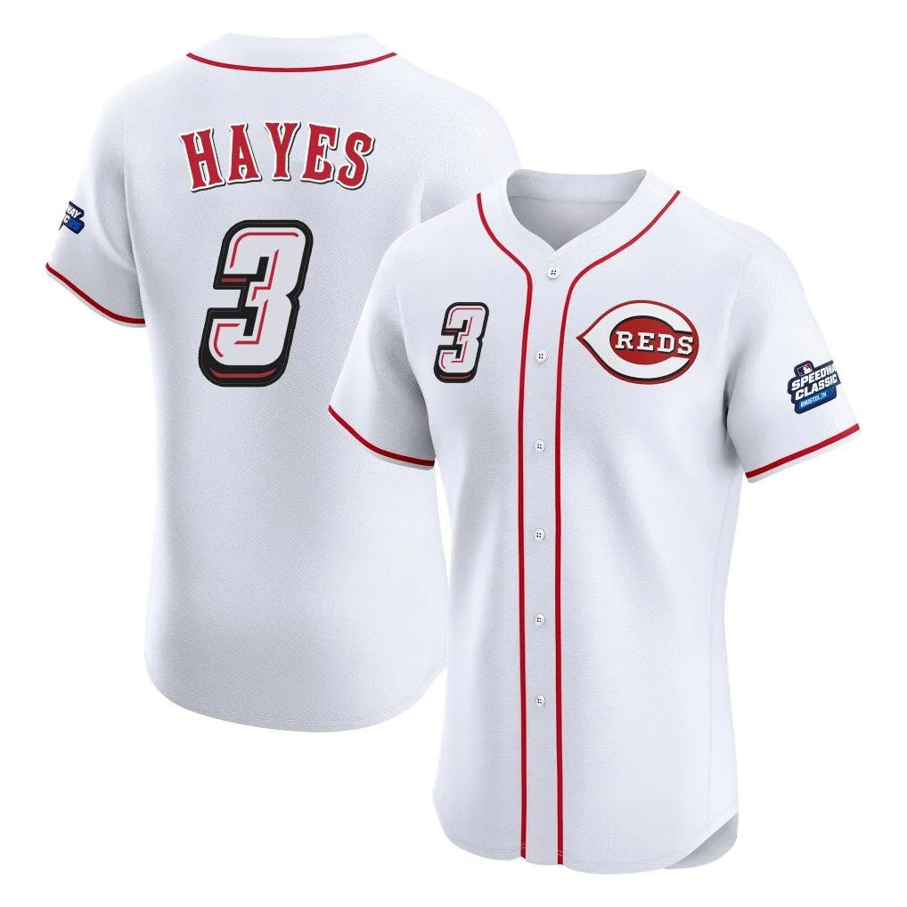 Pouc C.Reds #3 Ke'Bryan Hayes Player White Speedway Classic Limited Elite Home Stitched Jerseys