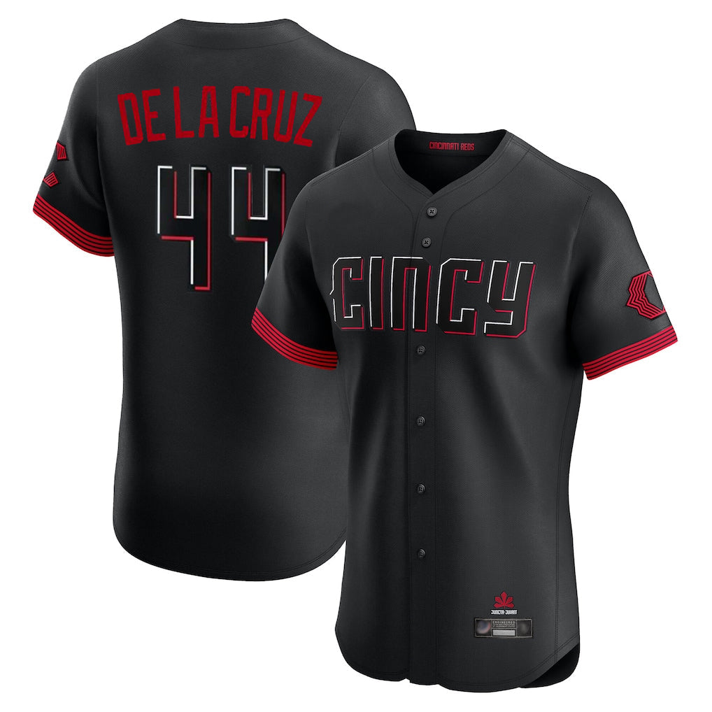 Pouc C.Reds #44 Elly De La Cruz Player Black City Connect Limited Elite Home Stitched Jerseys