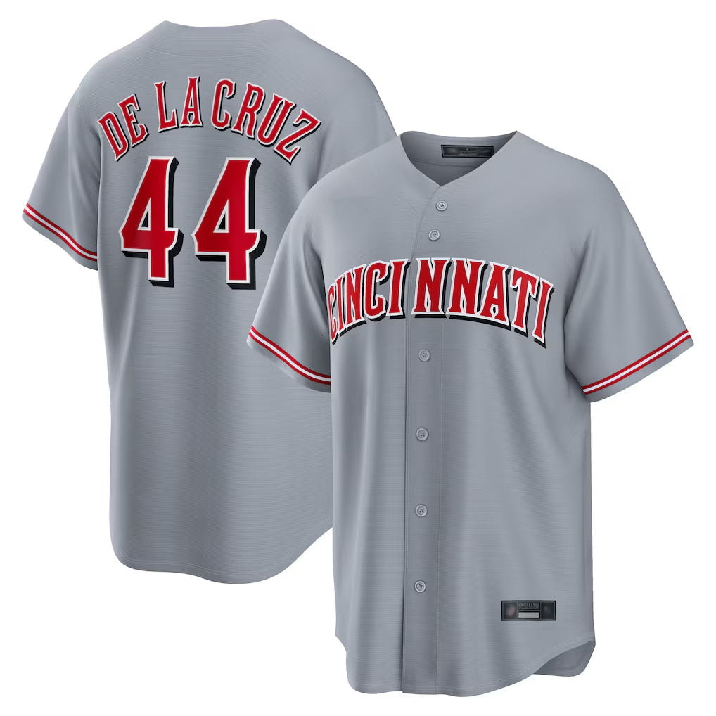 Pouc C.Reds #44 Elly De La Cruz Player Gray Home Game Stitched Jerseys